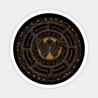 Angel Wings Gold Mandala Magnet